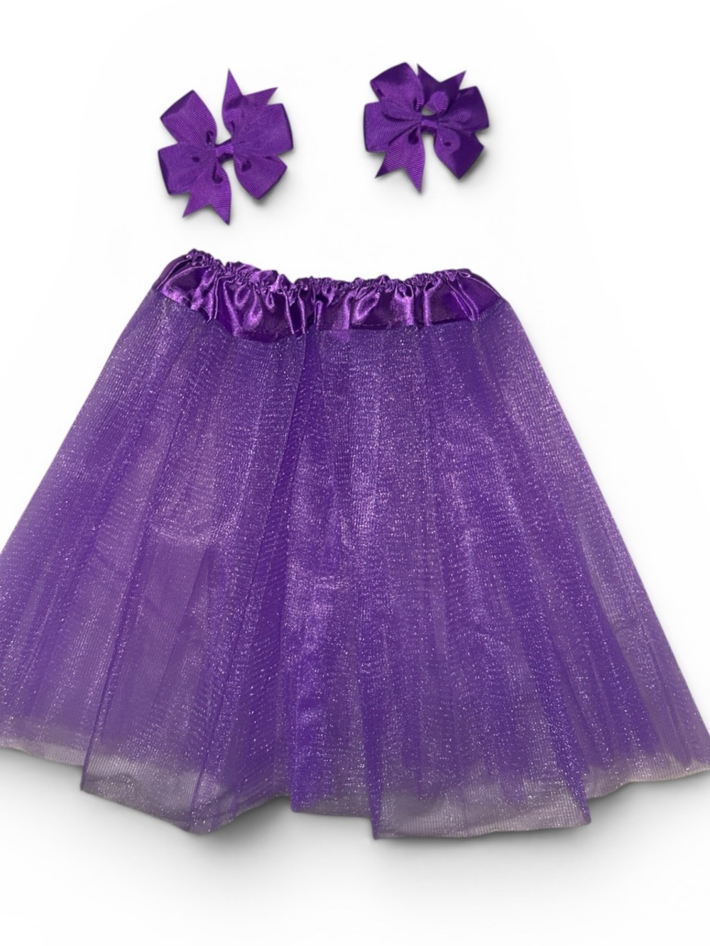 Purple Tulle Skirt with Matching Bows